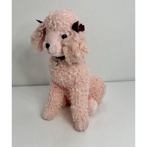 Pink Poodle Plush Cherie Bath & Body Works Brown Bows & Heart Collar 9in